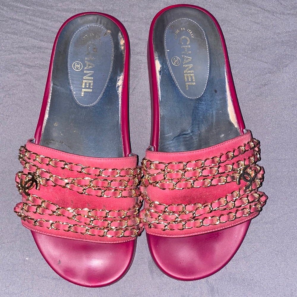 Chanel CC Chain Sandals Mules